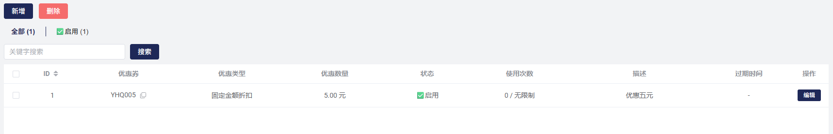 优惠券列表